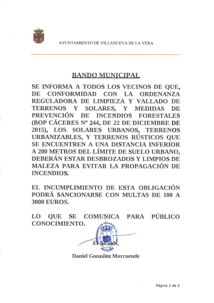 Imagen BANDO MUNICIPAL: LIMPIEZA DE SOLARES